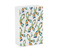 Boîte à cigarettes légère et compacte ornée de rubans de sensibilisation à l'autisme, élégante et étanche