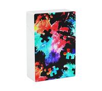 Boîte à cigarettes légère et compacte, ornée d'éclaboussures d'aquarelle et conçue pour la sensibilisation à l'autisme ; boîte à cigarettes élégante et imperméable.