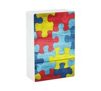 Boîte à cigarettes légère et compacte, puzzle coloré pour la sensibilisation à l'autisme, élégante et étanche.