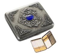 Boîte À Cigarettes Pouvant Contenir 20 Cigarettes, Étui À Cigarettes Rétro Relief En Métal, Cigarette Case Avec Fermeture À Ressort, Idéale Pour Les Poches De Pantalons Et De Chemises (A)