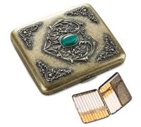 Boîte À Cigarettes Pouvant Contenir 20 Cigarettes, Étui À Cigarettes Rétro Relief En Métal, Cigarette Case Avec Fermeture À Ressort, Idéale Pour Les Poches De Pantalons Et De Chemises (B)