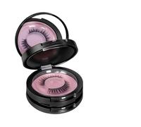 Boîte à cils circulaire à 3 couches avec miroir, étui de rangement vide pour cils de voyage avec support de cils (noir)