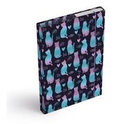 Boîte à classeurs pour cartable - Classeur A4 ou A5 pour enfants avec élastique et rabats intérieurs - Chemise de collection avec élastique pour filles et garçons (chats, A5)