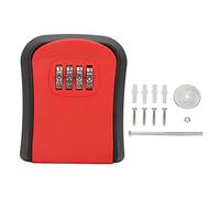 Boîte à clé Murale, Boîte à clé à Combinaison à 4 Chiffres pour L'extérieur avec capacité de 5 Clés, Coffre-fort à clé pour Intérieur (Rouge)