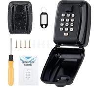 Boîte à Clé Sécurisée Exterieur, Grande Boîte à Clés 12 Chiffres Étanche Boite a Clef aver Code, Coffre a Clef Murale pour Maison Usine Garage Domicile (Noir)