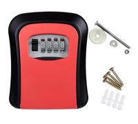 Boite a Clef Boîte de Rangement secrète for clés murales, Organisateur, Combinaison de 4 Chiffres, Mot de Passe, Code de sécurité, Serrure sans clé, Coffre-Fort en Plastique for clés de Maison(Red)