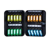 Boite a Clefs avec Code Chiffré, Armoire À Clés en Acier, Organiseur de Clés Numérique Réinitialisable, pour Maison, Bureau(Black,20-Key)