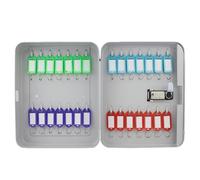 Boite a Clefs avec Code Chiffré, Armoire À Clés en Acier, Organiseur de Clés Numérique Réinitialisable, pour Maison, Bureau(Pallid,28-Key)