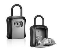 Boite A Clefs Securisee Exterieur Boite à Clé Boite a Clef Résistante Aux Intempéries Ultra Robuste Avec Code à 4 Chiffres Key Lock Box Noir