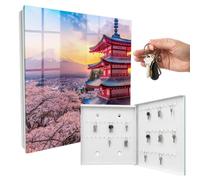Boîte à clés 30x30x5 cm Harmonie Japonaise Porte Droite Blanc