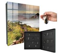 Boîte à clés 30x30x5 cm Magie des Montagnes Porte Droite Noir