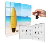 Boîte à clés 30x30x5 cm Paradis du Surf Porte Droite Blanc