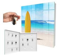 Boîte à clés 30x30x5 cm Paradis du Surf Porte Gauche Blanc