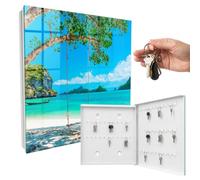 Boîte à clés 30x30x5 cm Paradis Tropical Porte Droite Blanc