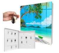 Boîte à clés 30x30x5 cm Paradis Tropical Porte Gauche Blanc