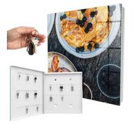 Boîte à clés 30x30x5 cm Petit-déjeuner Fait Maison Porte Gauche Blanc | Rangement | Sécurité | Accroche-clés | Coffret | Boîtier | Décoratif | Crochet | Mobilier | Attache | Fixation | Entrée