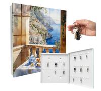 Boîte à clés 30x30x5 cm Petit-déjeuner sur la terrasse Porte Droite Blanc | Rangement | Sécurité | Accroche-clés | Coffret | Boîtier | Décoratif | Crochet | Mobilier | Attache | Fixation | Entrée
