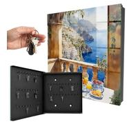 Boîte à clés 30x30x5 cm Petit-déjeuner sur la terrasse Porte Gauche Noir | Rangement | Sécurité | Accroche-clés | Coffret | Boîtier | Décoratif | Crochet | Mobilier | Attache | Fixation | Entrée