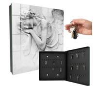 Boîte à clés 30x30x5 cm Soulagement angélique Porte Droite Noir | Rangement | Sécurité | Accroche-clés | Coffret | Boîtier | Décoratif | Crochet | Mobilier | Attache | Fixation | Entrée