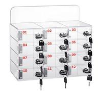 Boîte À Clés À 12 Compartiments Pour Téléphone, Boîte Sécurité En Acrylique Pour Téléphone Portable Avec Clé, Idéale Pour Les Salles Classe, Les Bureaux, Les Usines