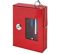 Boîte à clés d'urgence avec marteau brise-verre en tôle d'acier 16 x 12 x 4 cm Rouge signalisation 2 clés Montage mural