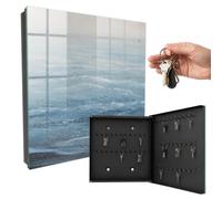 Boîte à clés en métal 30x30x5 cm Harmonie Maritime Porte Droite Noir