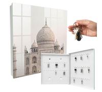 Boîte à clés en métal 30x30x5 cm Un bâtiment majestueux Porte Droite Blanc | Rangement | Sécurité | Accroche-clés | Coffret | Boîtier | Décoratif | Crochet | Mobilier | Attache | Fixation | Entrée