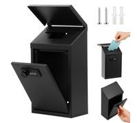 Boîte à clés en métal avec serrure à combinaison, fente de dépôt, 14,7 x 8 x 25,5 cm, étanche et inoxydable, pour l'extérieur, boîte à propositions sûre pour les familles, le bureau, les magasins, les