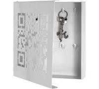 HAKU Boîte à clés métal laqué Blanc – L 22 × H 24 × P 5 cm – Style moderne