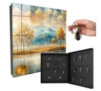 Boîte à clés en Verre 30x30x5 cm Harmonie automnale Porte Droite Noir