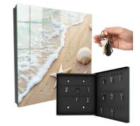 Boîte à clés en Verre 30x30x5 cm Paradis de Plage Porte Droite Noir