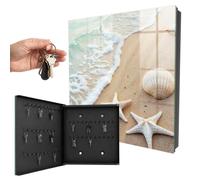 Boîte à clés en Verre 30x30x5 cm Paradis de Plage Porte Gauche Noir