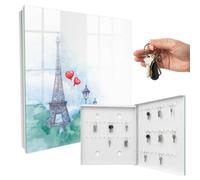 Boîte à clés en Verre 30x30x5 cm Paysages parisiens Porte Droite Blanc