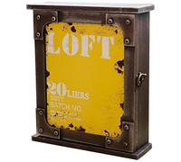 Boîte À Clés Intérieur Hôtel De Style Industriel Rétro Placard À Clés, Décoration Murale De Café Armoire À Clés, Cadeau De Vacances (Color : Jaune, S : 6-Keys)