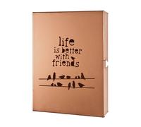 Boîte à Clés Métal "Life is better" 25cm Cuivre