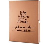 Boîte à Clés Métal "Life is better" 25cm Cuivre Orange G