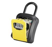 Boîte à clés murale avec code à combinaison, en alliage d'aluminium résistant aux intempéries, coffre-fort pour le logement sécurisé des clés de maison et de voiture (jaune)