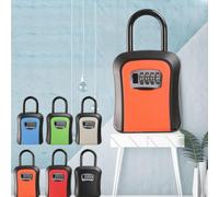 Boîte à clés murale avec code à combinaison, en alliage d'aluminium résistant aux intempéries, coffre-fort pour le logement sécurisé des clés de maison et de voiture (noir)