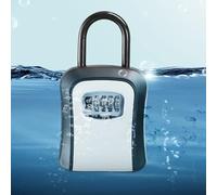 Boîte à clés murale avec code à combinaison, en alliage d'aluminium résistant aux intempéries, coffre-fort pour le logement sécurisé des clés de maison et de voiture (gris)