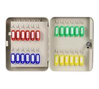 Boîte à clés murale de grande capacité - Choisissez parmi 20, 28, 32, 45, 48 crochets - Rangement de clés en acier pour gestion d'entreprise - Type de serrure à clé - Design élégant beige