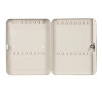 Boîte à clés murale de grande capacité pour 20, 28, 32, 45, 48 clés, armoire à clés en acier robuste, rangement de clés avec serrure, parfait pour la maison et le travail (beige, taille : 32 clés)