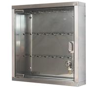 Boîte À Clés Murale Décorative Accueil Mural INOX 24 Clés Armoire À Clés, Bureau Transparent Et Visible Placards À Clés, Type De Serrure À Clé (Color : Silver-Without Label, S : 24-Keys)