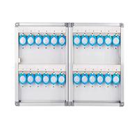 Boîte à clés murale en alliage d'aluminium, armoire à clés double face pour bureurale en alliage d'aluminium, armoire à clés double face pour bureau, agence immobilière (96 bits) (argent 24)