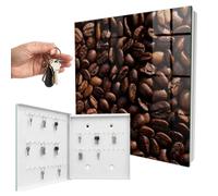 Boîte à clés Porte en Verre 30x30x5 cm Café aromatique Porte Gauche Blanc
