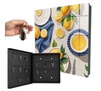 Boîte à clés Porte en Verre 30x30x5 cm Table de Citron Porte Gauche Noir | Rangement | Sécurité | Accroche-clés | Coffret | Boîtier | Décoratif | Crochet | Mobilier | Attache | Fixation | Entrée