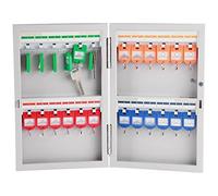 Boîte à clés pour armoire à clés d'entreprise avec anneau de traction en métal, gestion durable des clés en acier laminé à froid, organisateur de clés de grande capacité avec 12 à 120 crochets
