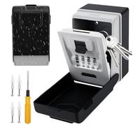 Boite à clés Sécurisée, Boîte à Clef Murale étanche avec 4 Codes Numériques, Boite a clefs Securisee Exterieur avec lumière Automatique, Waterproof, Rustproof pour Maison, School, Garage & Bureau