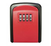 Herzberg Coffre à clés HG03817-RED – Boîtier sans clé, ABS durable, 4 cadrans, 5 clés, Rouge
