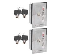 Boîte à Clés Universelle en Acier Inoxydable, 2Pcs Key Switch Box avec Clés, Accessoire de Verrouillage pour Porte de Garage et Portail Sécurisé, Kit de Serrure Lourde pour Volet R