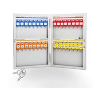 Boîte à clés verrouillable en métal - 32 positions de rangement mural avec étiquettes de clés, support sécurisé pour la maison, le bureau et le travail